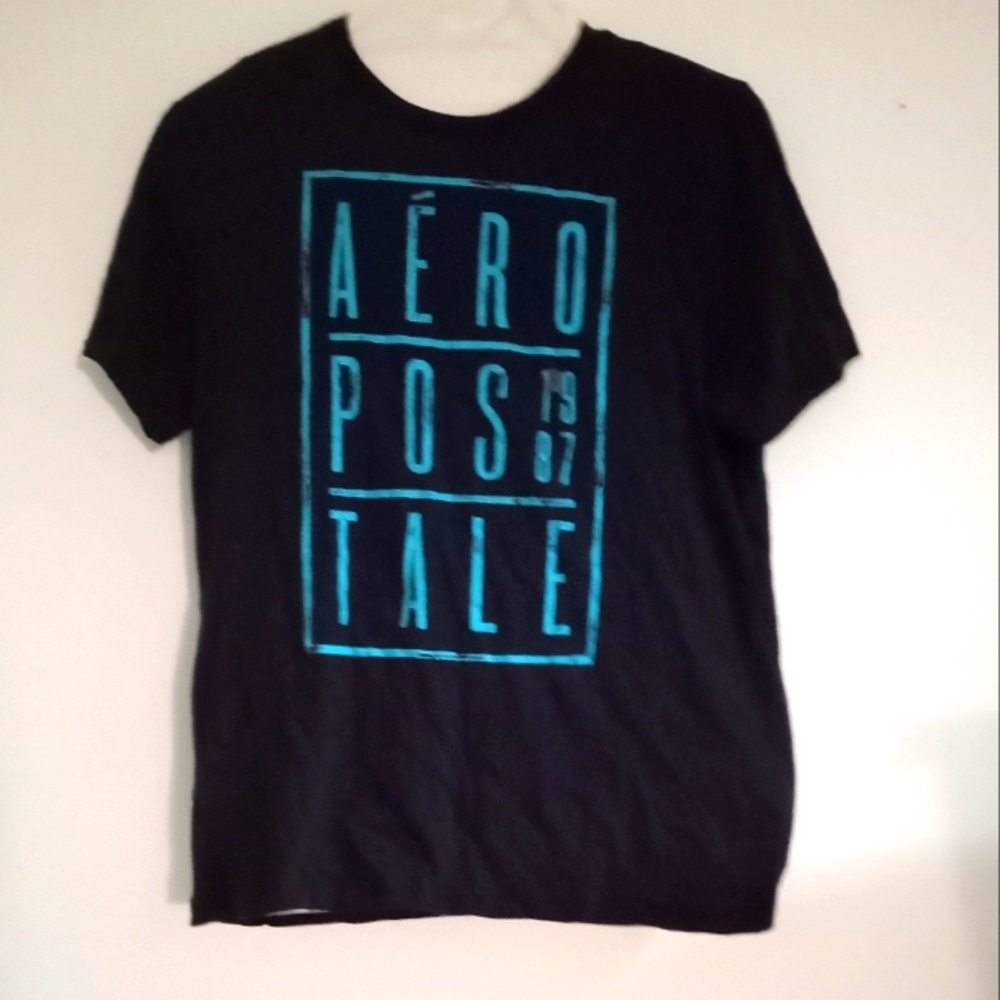 ✨Aeropostale 1987 Black & Blue T-Shirt -  Size: XL/TG